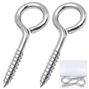 lot 16199 image: YGAOHF 5 Inch Lag Eye Bolts, Stainless Steel Eye Bolts Screw in, Large Eye Hooks Heavy Duty, 500 LBS Capacity Eye Bolt Screw, Self Tapping Eyelet for Heavy-Duty Applications, Indoor & Outdoor