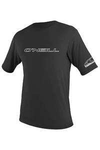lot 16214 image: ONeill UV 50 Sun Protection Mens Basic Skins Short Sleeve Tee Sun Shirt Rash Guard, Black, XX-Large