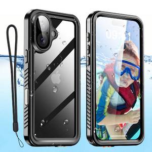 lot 16235 image: AICase Compatible with iPhone 16 Plus Case Waterproof, Clear Water Proof Built-in Screen Protector Shockproof Dustproof Snowproof Full Body Rugged Underwater Phone Case