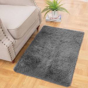 lot 17383 image: Ophanie Small Throw Rugs for Bedroom, 2x3 Non Slip Mini Area Rug, Affordable Fluffy Grey Carpet, Door Entryway Indoor Inside Front Entrance Dog Mat, Home Decor Aesthetic, Nursery