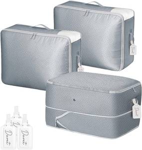 lot 17388 image: Comforter Storage Bag 66 L - 3 Pack Blanket Storage Organizer Compression Bags, Large Capacity Ultra Space Saving Self Organize for Bedding, Pillow, Duvet, Sheet Storage with Zipper Window