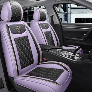 lot 17391 image: Car Seat Covers Full Set, Super Luxurious Heavy Universal Duty Waterproof Leather Automotive Vehicle Cover for Cars SUV Pick-up Truck, Non-Slip Seat Purple Car Accessories (Full SetLight Purple)