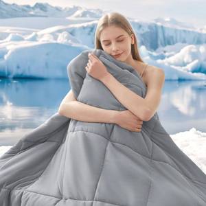 lot 17396 image: HYLEORY Cooling Comforter Queen Size - Summer Cooling Blanket for Hot SleepersNight Sweats, Double-Sided Cold Touch Silky Ice Comforters, Breathable Lightweight Beddings, Cool Gray, 90x90