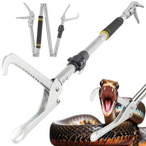 lot 17402 image: Frebuta 69in Snake Tongs Heavy Duty,Professional Snake Grabber Tool with Long Handle Catch Rattlesnake Wide Jaw Handling Tool Stainless Steel Tupe Non-Slip Sponge Handle Snake Feeding Tongs (Black)