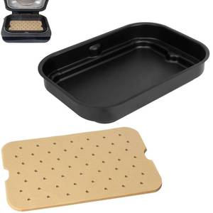 lot 17403 image: WEBROIL Grill Plate & Air Fryer Liners for Ninja FG551 Foodi Smart XL 6-in-1 Indoor Grill, Disposable Perforated Paper & Non-Stick Air Frying Griddle Pan for Ninja Air Fryer Accessories,14.2 x 9.9