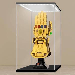 lot 17409 image: LANSCOERY Acrylic Display Case with Adjustable YellowWhiteWarm LED Light, UV Protection Clear Display Box, Dustproof Showcase for Action Figures, Models, Collectibles - 5.9x7.1x13.8inch