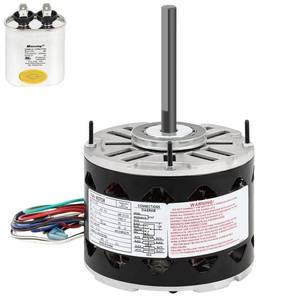 lot 17411 image: DL1026 Sleeve Bearing Direct Drive Blower Motor 14 HP, 1075 RPM, 3 Speed, 115 Volts 4 Amps, 48 Frame, CWCCW, Direct Drive FanBlower for HVACR 1Capacitors