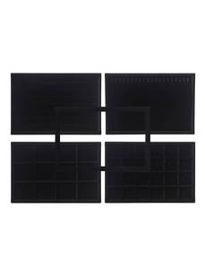 lot 17436 image: Coward Set of 5 Stackable Jewelry Organizer Tray Necklace Earring Box Storage Ring Bracelet Display Holder (Black(ringnecklaceearring12grid))