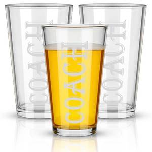 lot 17439 image: Newtay 3 Pieces Coach Pint Glass Football Soccer Softball Basketball Coach Gifts 16 oz Baseball Glasses for Drinking Water Wine Appreciation Gifts Suitable for Both Men or Women