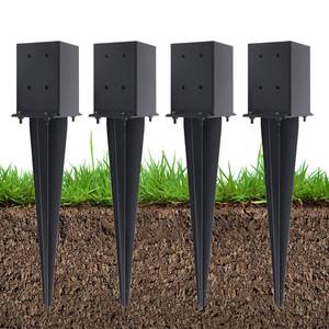 lot 17441 image: 4 Pcs 4x4 Fence Post Anchor Ground Spike 22(Actual 3.6x3.6) Heavy Duty Metal Fence Post Anchor with Black Powder-Coated for Deck,Fence,Porch,Railing,Mailbox