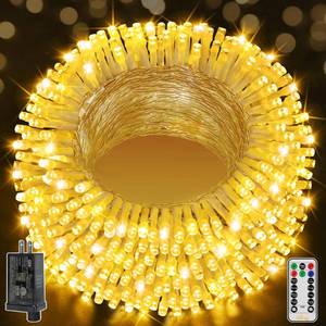 lot 17443 image: Ollny Outdoor String Lights 800LED 262FT, Warm White Waterproof Fairy Light with Remote Plug in, 8 Modes Timers Dimmable Christmas Lights for Outside Indoor Bedroom Patio Camping Garden