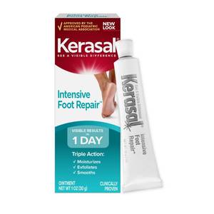 lot 18327 image: Kerasal Intensive Foot Repair, Skin Healing Ointment for Cracked Heels and Dry Feet, 1 Oz