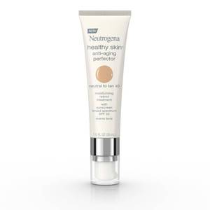 lot 18334 image: Neutrogena Retinol Treatment & Tinted Facial Moisturizer, Healthy Skin Anti-Aging Perfector, Broad Spectrum SPF 20 Sunscreen & Titanium Dioxide, Blendable Sheer Coverage, 40 Neutral to Tan, 1 fl. Oz