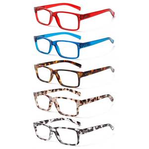lot 18339 image: NORPERWIS Reading Glasses 5 Pairs Quality Readers Spring Hinge Glasses for Reading for Men and Women (5 Pack Mix Color -4, 2.50)