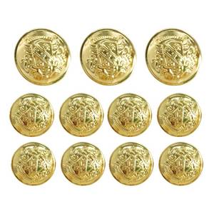 lot 18353 image: Grekywin Vintage Metal Button Brass High-Grade Buttons for Jeans, Coat, Blazer, Suits, Jacket etc. Exotic Customs Style (Gold)