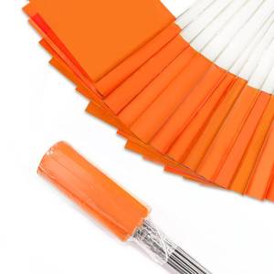 lot 18363 image: Zozen 50Pack Fluorescent Orange Marking Flags, Writable15x4x5 Inch, Yard Flags for Lawn & Irrigation & Landscape & Sprinkler & Survey & Dog Training.