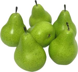 lot 18373 image: J-Rijzen 12pcs Fake Pears Artificial Fruits Vivid Green Pear for Home Fruit Shop Supermarket Desk Office Restaurant Decorations Or Props (Green)