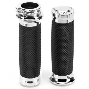 lot 18381 image: 1 Inch Hand Grips 25mm Motorcycle Handlebar Grips Cable Throttle for Harley Davidson Sportster Touring Dyna Softail 883 1200 Harley Touring Honda Kawasaki Suzuki Yamaha(Silver)