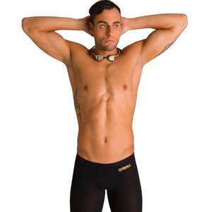 lot 19014 image: ARENA Powerskin Carbon Air2 Mens Racing Jammer Athletic Tech Suit Competitive Racing Swimsuit Endurance Swimwear, BlackBlackGold, US Size 24
