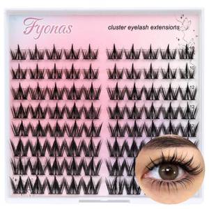 lot 20126 image: Fyonas Lash Clusters Manga Eyelash Clusters Spiky Cluster Eyelash Extensions 80Pcs C Curl Individual Lashes Volume Anime Lash Clusters with Thin Band Cosplay Lashes DIY at Home (Cutey)(some missing)