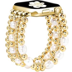 lot 20140 image: JR.DM Beaded Bracelet Women Compatible with Apple Watch Bands 46454442414038mm Dressy Fancy Fashion Cute Stretchy Elastic Jewelry Strap Replacement for iWatch Series 1098SE7654321