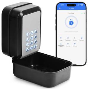 lot 20141 image: Thlevel Smart Key Lock Box Electronic Bluetooth Lock Box with APP Control & PIN Code Types,Share eKey Wall Mounted Lock Box for Airbnb Realtor House Office