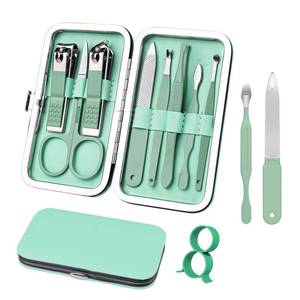 lot 20145 image: Manicure Set 8 in 1 Nail Clipper Set,RedFlow Nail Clippers,Fingernail & Toenail Clippers,Manicure Tools,Pedicure Tools,Suitable for Travel Manicure Kit,Nail Set Kit with Everything Profe (Green)