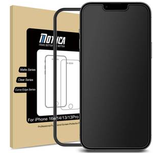 lot 20148 image: Mothca Matte Glass Screen Protector for iPhone 16e  iPhone 14  iPhone 13  iPhone 13 Pro 6.1 Inch Anti-Glare & Anti-Fingerprint Tempered Glass, Easy Installation Frame Smooth as Silk