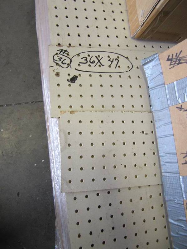 lot 709 image: Large Pallet  Lot of (36) Sheets of Peg-Board 36 X 47  (Shop Tools)