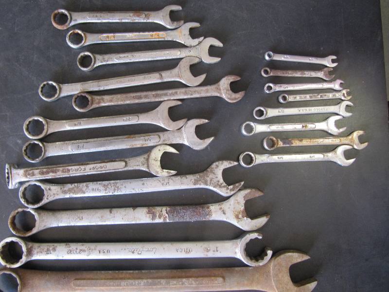 lot 757 image: Lot of 20 Open and Box end Wrenches  (Shop Tools)