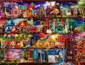 lot 1454 image: Ravensburger - World of Books - 2000 Piece Jigsaw Puzzle - Exciting Vision of The Worldfts Exciting Destinations - Beautiful Imagery - Frameable - Premium Quality - Ideal Gift - Puzzles for Adults