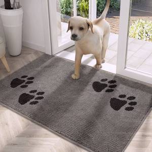 lot 1459 image: PURRUGS Dirt Trapping Door Mat 24 x 35.5in, Non-SkidSlip Machine Washable Microfiber Entrance Rug, Shoes Scraper, Dog Doormat, Super Absorbent Floor Mat for Muddy Wet Shoes and Paws, Light Greyin