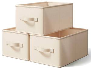 lot 1466 image: LayerSpace Storage Bins, Fabric Satin Storage Baskets for Shelves, 14.75L10.25inW8.25inH Collapsible Storage Bins with Handles for clothes, Closet Baskets and Bins with Handles, Blush Pink, 3-Packin