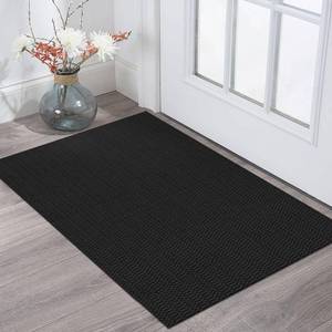 lot 1470 image: KOZYFLY Washable Area Rug 2x3 Ft Small Entryway Rug Indoor Door Mat Throw Rugs with Rubber Backing, Braided Cotton Floor Carpet for Front Entrance Bathroom Kitchen Foyer, BlackGrey
