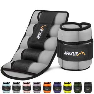 lot 1498 image: APEXUP 10lbsPair Adjustable Ankle Weights for Women and Men, Modularized Leg Weight Straps for Yoga, Walking, Running, Aerobics, Gym (Grey)