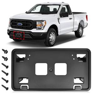 lot 1510 image: TOP-MAX License Plate Bracket Compatible with 2021-2023 Ford F150 3.3L V6 5.0L V8 Accessories, Front Bumper License Plate Holder Frame Replace for ML3Z-17A385-AB