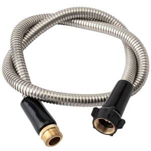 lot 2201 image: Yanwoo 304 Stainless Steel 6ft Garden Hose with Female to Male Brass Connector, 18mm Outer Diameter Flexible and Lightweight Heavy Duty Short Water Hose for Outdoor (6 Feet)