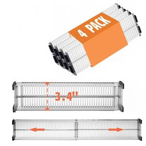 lot 2206 image: Kalimdor Drawer Dividers 4 Pack 3.4 High, 11-21in Adjustable Dresser Drawer Organizers for Clothes, Clear Plastic Separators for Dresser,Kitchen and Office Organization and Storagein