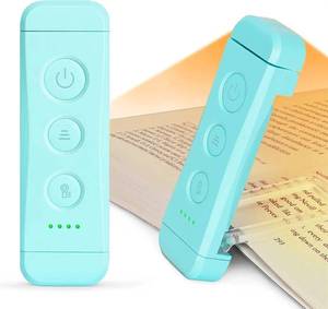 lot 2221 image: Glocusent USB Rechargeable Book Light for Reading in Bed, Portable Clip-on LED Reading Light, 3 Amber Colors and 5 Brightness Dimmable, Compact and Long Lasting, Perfect for Book Lovers, Kids