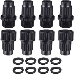 lot 2223 image: 4 Sets Garden Expandable Hose Repair Kit Plastic Faucet Adapter Water Hose Connectors with 8 Pieces 34 Inch Rubber Gaskets for Garden Hose