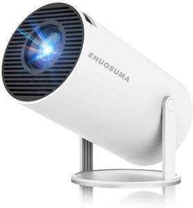 lot 2229 image: ENUOSUMA Mini Projector, Support 4K 1080P Portable Projector with Dual Band WIFI6 5G Wireless 5.2 Bluetooth Android 11, 200 ANSI Lumens, 180° Rotatable, Auto Keystone Correction,35-130in Screen Video Projectorin