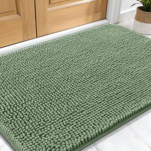 lot 2239 image: OLANLY Dog Door Mat for Muddy Paws 30x20, Absorbs Moisture and Dirt, Absorbent Non-Slip Washable Doormat, Quick Dry Chenille Mud Mat, Entry Indoor Entryway Carpet for Inside Floor, Olive Green