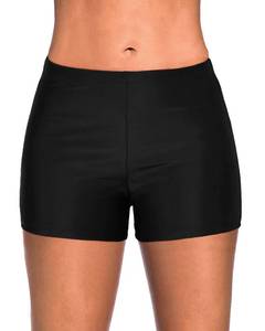 lot 2244 image: Yonique Womens Swim Shorts Solid Tankini Bottoms Swimsuit Bottoms(Available in Plus) Black M