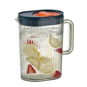 lot 2254 image: YYZIIOQ 60oz1.8 Litre Plastic Pitcher with Lid,Clear HotCold Carafes,Fridge Water Pitcher Jug for Lemonade,Juice Beverage Jar, Ice Tea Kettle, BPA-Free,Shatter-Proof(Green)