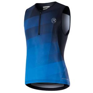 lot 2256 image: Triathlon Top Mens with Pockets Essential Mens Sleeveless Cycling Jersey Tri Singlet (US, Alpha, Large, Regular, Regular, Blue)