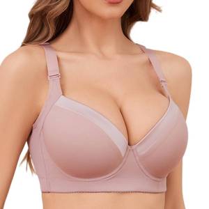 lot 2274 image: Back Smoothing Bras for Women Push Up Sports Bras Full Coverage Underwire Bra (Purple 40D)