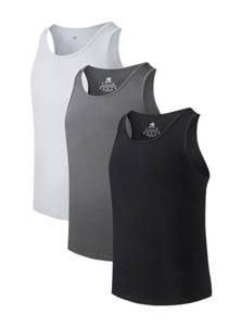 lot 2276 image: DAVID ARCHY Menfts Tank Top Bamboo Rayon Undershirts Tank Shirt Moisture-Wicking A-Shirt for Men, 3-Pack (XL, BlackCharcoalLight Gray)