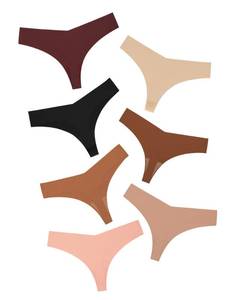lot 2283 image: DEANGELMON Seamless Thongs for Women No Show Thong Underwear Women Comfortable Multiple Pack (7P3,M)