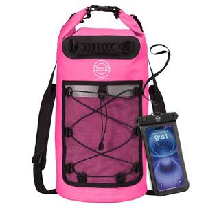 lot 2300 image: STOVER 51025304055L Waterproof Dry Backpack and Phone Case- Medium Floating Dry Bag for Kayaking, Travel, Hiking, Fishing, Camping, Motorcycles and Beach, Heavy-Duty Roll Top MenWomen (Pink)