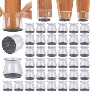 lot 2304 image: BUMACO 40Pcs Chair Leg Floor Protectors Chair Leg Protectors for Hardwood Floors Silicone Pads Covers to Protect Floors Clear Universal S (1516 to 1-516in)in